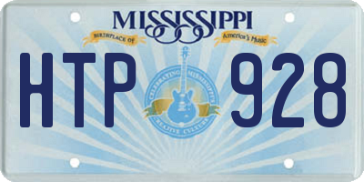 MS license plate HTP928