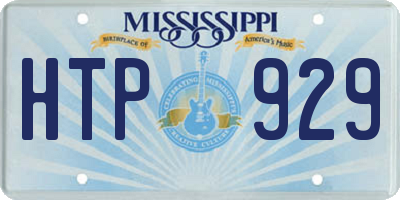 MS license plate HTP929
