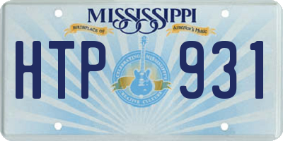 MS license plate HTP931