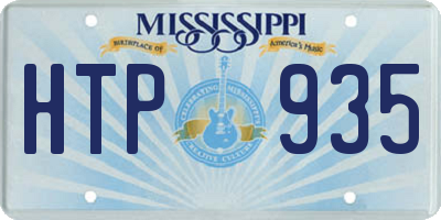 MS license plate HTP935