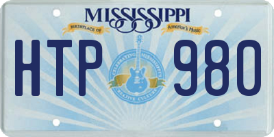 MS license plate HTP980