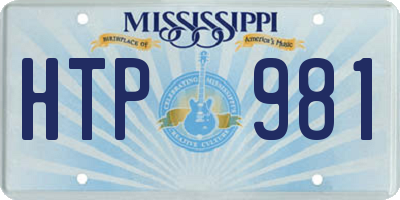 MS license plate HTP981