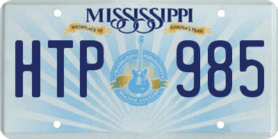 MS license plate HTP985