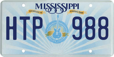 MS license plate HTP988
