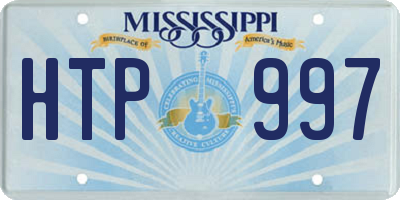 MS license plate HTP997