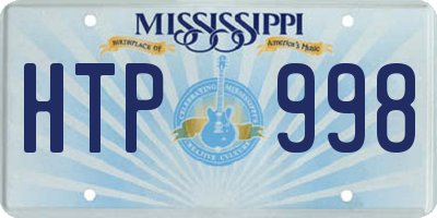 MS license plate HTP998