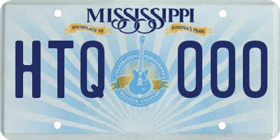 MS license plate HTQ000