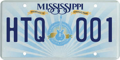 MS license plate HTQ001