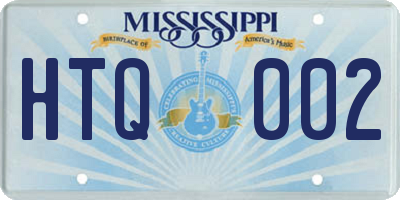 MS license plate HTQ002