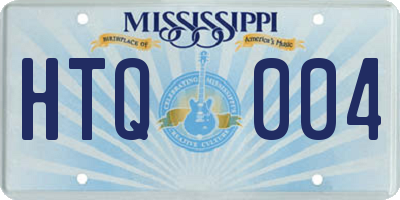 MS license plate HTQ004