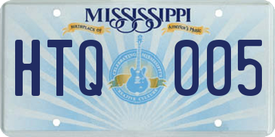 MS license plate HTQ005