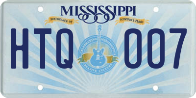 MS license plate HTQ007