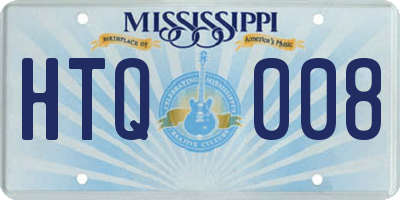 MS license plate HTQ008