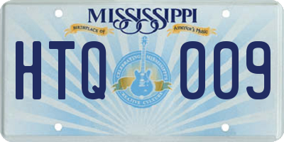 MS license plate HTQ009