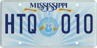 MS license plate HTQ010