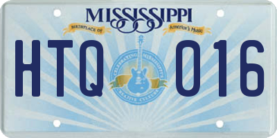 MS license plate HTQ016