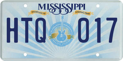 MS license plate HTQ017
