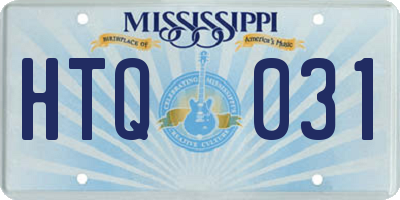 MS license plate HTQ031