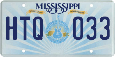MS license plate HTQ033