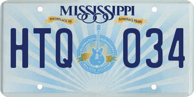 MS license plate HTQ034