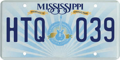 MS license plate HTQ039