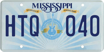 MS license plate HTQ040