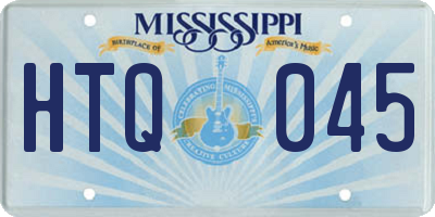 MS license plate HTQ045