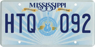 MS license plate HTQ092
