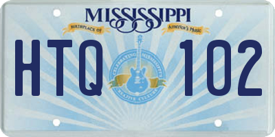 MS license plate HTQ102