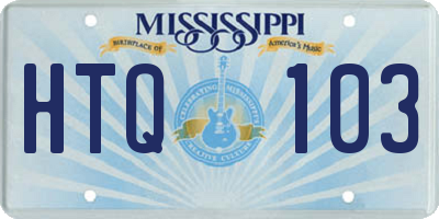 MS license plate HTQ103