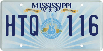 MS license plate HTQ116