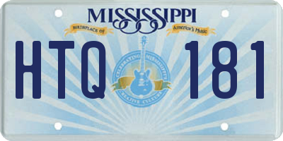 MS license plate HTQ181