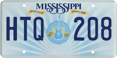 MS license plate HTQ208