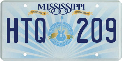 MS license plate HTQ209