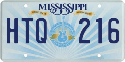 MS license plate HTQ216