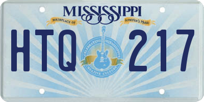 MS license plate HTQ217