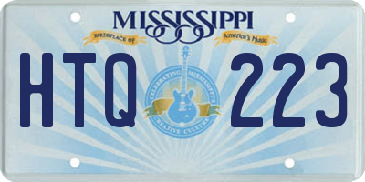 MS license plate HTQ223