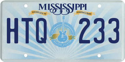 MS license plate HTQ233