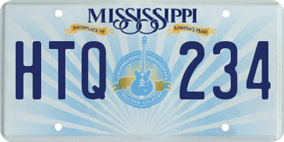 MS license plate HTQ234