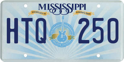 MS license plate HTQ250