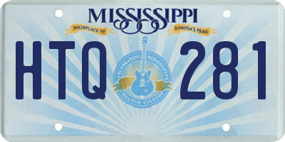 MS license plate HTQ281