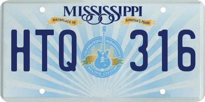 MS license plate HTQ316