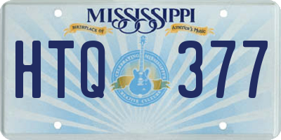 MS license plate HTQ377