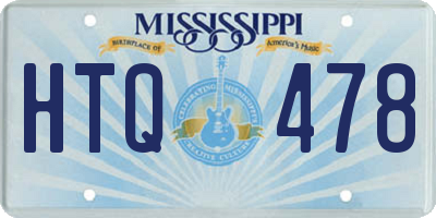 MS license plate HTQ478