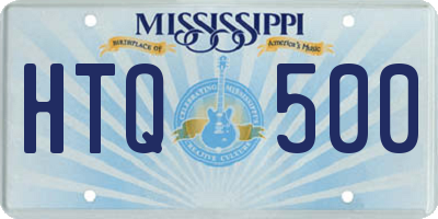 MS license plate HTQ500