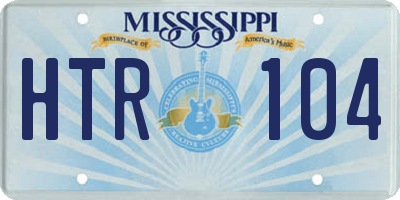 MS license plate HTR104