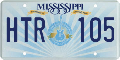 MS license plate HTR105