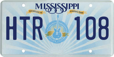 MS license plate HTR108