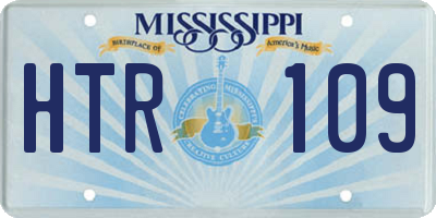 MS license plate HTR109