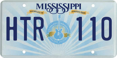 MS license plate HTR110